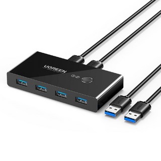 Ugreen USB3.0 2:4 선택기 멀티허브 스위치/U-30768/투컴 제어/2대의 PC에서 4개의 USB장치를 공유/5Gbps 전송속도, 1개