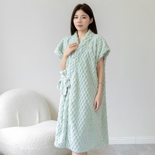 Ethel 목욕가운 여성 흡수성이 강함 골프샤워가운 가정용 목욕가운, 1개, 녹색