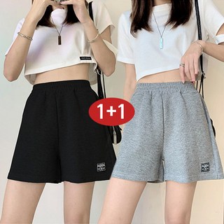 1+1 여성반바지 여자 와이드 반바지 트레이닝