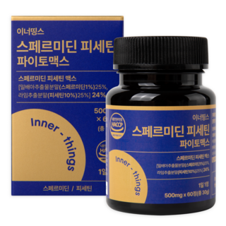이너띵스 스페르미딘 피세틴 파이토 맥스 효모 스퍼미딘 식약청 HACCP 인증, 1개, 60정