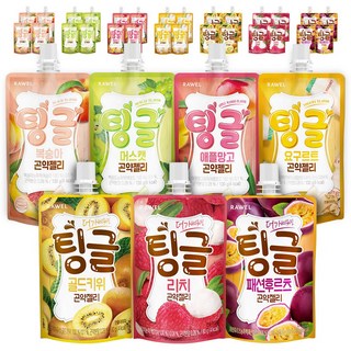 로엘 팅글 곤약젤리 7종 5팩 총 35팩 복숭아 130g 5p + 요구르트 130g 5p + 애플망고 130g 5p + 머스캣 130g 5p + 리치맛 80g 5p + 골드키위맛 80g 5p + 패션후르츠맛 80g 5p, 1세트