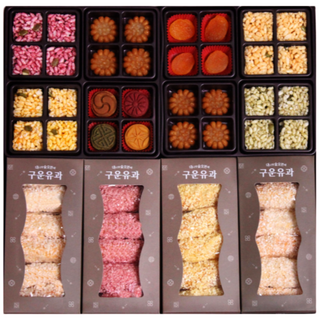 온미당 기름0% 구운유과 명절 한과 선물세트 (쇼핑백 포장), 1세트, 371g