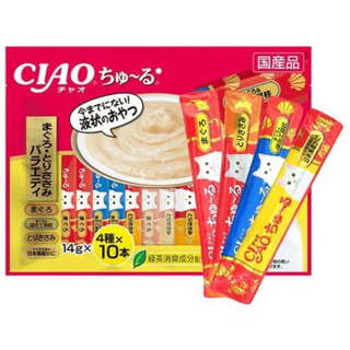 이나바 고양이 챠오츄르 버라이어티 간식, 혼합맛(참치/닭가슴살), 560g, 1개