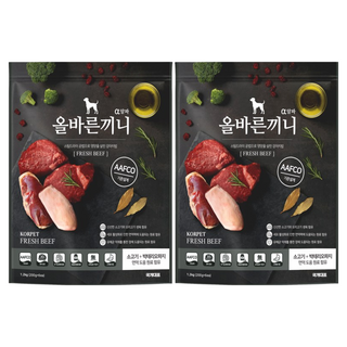 올바른끼니 알파 강아지 사료 소프트 스팀 사료 (안먹으면 100% 환불 보장), 1.25kg, 2개, 소