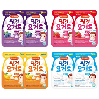 아이배냇 핑거요거트 플레인 2p + 딸기 2p + 블루베리 2p + 바나나 2p 세트, 1세트, 혼합맛(플레인/딸기/블루베리/바나나)