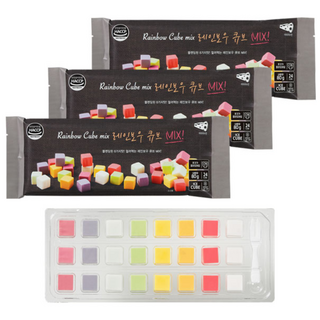 레인보우 과일큐브 치즈 MIX 단품 블랙3팩 세트 ( 3pack! ), 80g, 3개