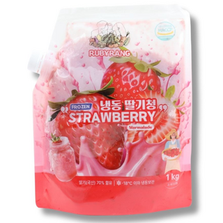 루비랑 국산 딸기청 수제 냉동 카페 딸기라떼 과일청, 5개, 1kg