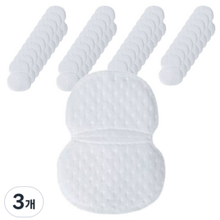 일상나눔 다용도 일회용 모자 셔츠 땀 흡수 패드 스티커 겨드랑이형 화이트 11 x 9.5 cm 40p, 3개