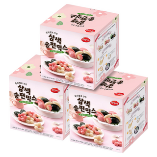 [화과방] 우리쌀로 만든 삼색송편믹스(70~90ea분량) 송편 만들기 키트 세트 DIY, 3개, 1.19kg