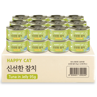 굿데이 해피캣 고양이 간식캔, 신선 참치, 95g, 24개