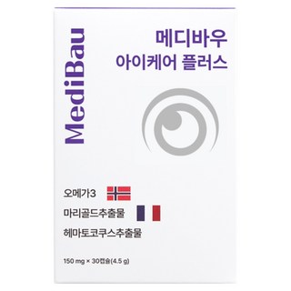 메디바우 반려견 눈 영양제 오메가3 강아지 눈 눈물 자국 냄새 착색 눈꼽 눈충혈 백내장, 30정, 눈물개선/눈건강, 1개