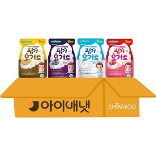 [아이배냇] 베베 핑거요거트 아기과자 4종 플레인1+딸기1+바나나1+블루베리1, 80g, 1세트