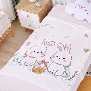 [KC인증] 몽실이 베이비 뱀부 블랭킷 2SET 여름 유아 아동 담요 무형광 외출, SET2(토끼)