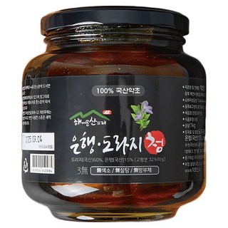 자연 선물 국내산 최상급 은행 도라지청 1kg 100% 국내산 은행 도라지 전통 방식, 2개, 1개입