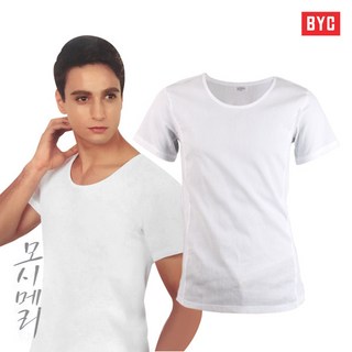 BYC 남성 모시메리 베이직 남반팔런닝