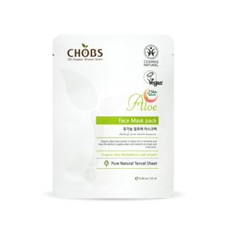 CHOBS CHOBS(찹스) 유기농 비건 알로에 마스크팩 25ml 시트 마스크/팩, 1개, 1개입