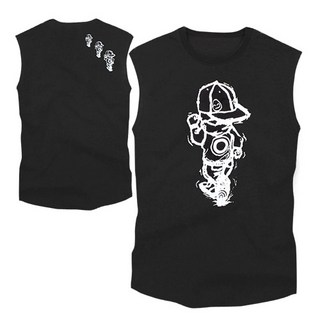 남성 면 라운드 나시티셔츠