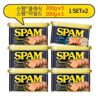 스팸 CJ 200g 6개입세트x2 클래식10개+마일드2개, 2개
