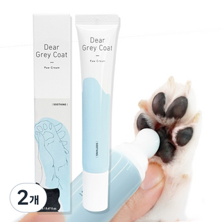 산책 강아지용 수분 진정 발바닥 크림 디어그레이코트, 2개, 20g