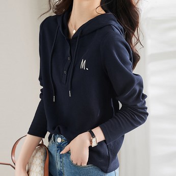 [시엔느] Jacque Hooded Sweatshirt (Navy)-추천-상품