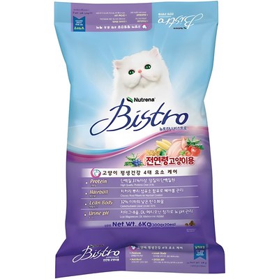 뉴트리나 전연령 비스트로 고양이 건식사료, 닭, 6kg, 1개_맛과 분위기가 완벽한 비스트로 요리의 세계