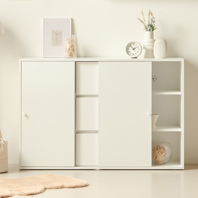 룸앤디 스르륵 3단 1200서랍 슬라이딩 수납장 일반형 방문설치, 웜화이트_신혼집 꾸미기에 딱