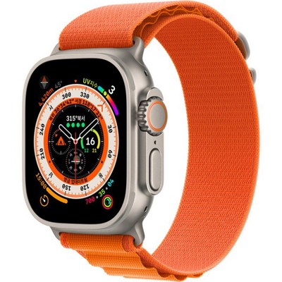 Apple 애플워치 Ultra 알파인 루프 49mm GPS+Cellular 티타늄 케이스, 오렌지 Small
