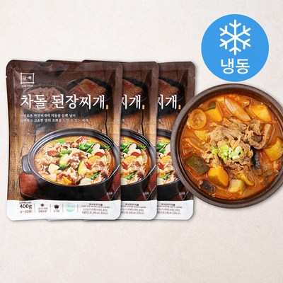  담뿍 차돌 된장찌개 (냉동), 400g, 3개 _맛과 영양 모두 갖춘 된장찌게