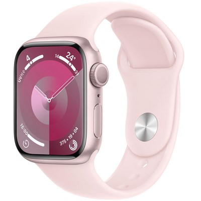  Apple 애플워치 9 GPS, 41mm, 핑크 / 라이트 핑크 스포츠 밴드, S/M _스마트한 기능과 세련된 디자인