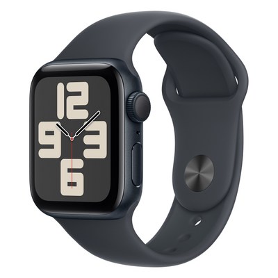 Apple 정품 2024 애플워치 SE 2세대 알루미늄 케이스, 40mm, GPS, 미드나이트 / 미드나이트 스포츠 밴드, S/M_패션과 편리함이 만난 최고의 액세서리