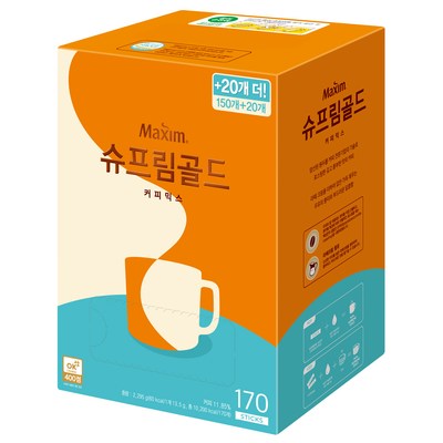  맥심 슈프림 골드 커피믹스, 13.5g, 170개입, 1개 