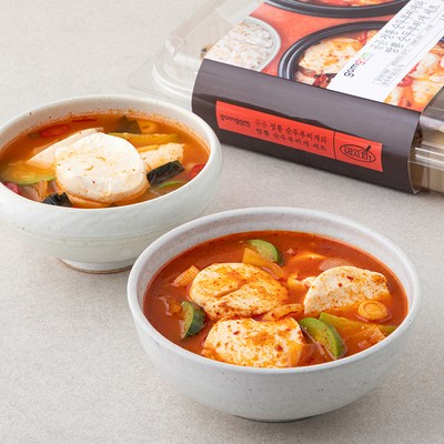 곰곰 정통 순두부찌개 + 짬뽕 순두부찌개 세트, 1.32kg, 1개_집에서 간편하게 즐기는 순두부찌개 맛집