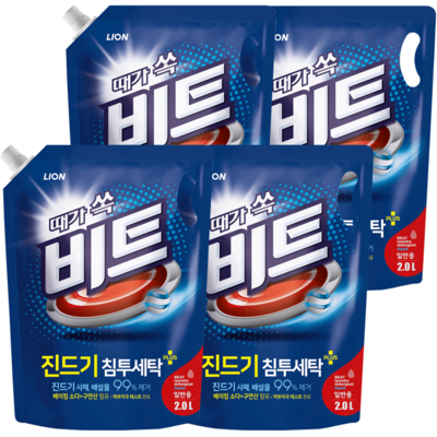  비트 진드기 액체세제 일반용 리필, 2L, 4개 