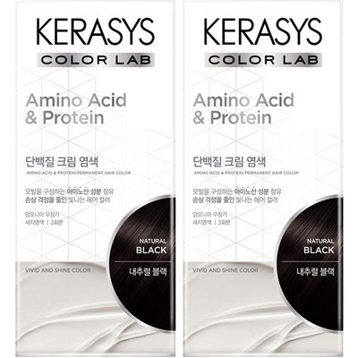케라시스 단백질 크림 염모제 120g, 2개, 내추럴블랙