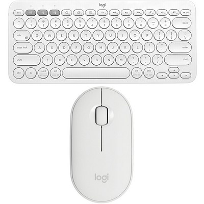 로지텍 페블 무선 마우스 M350, 마우스 + 키보드, 화이트