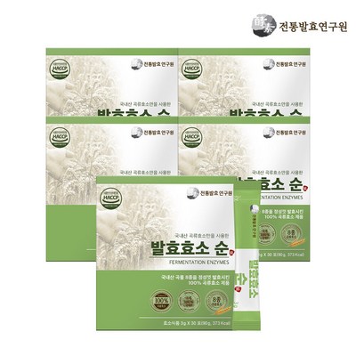 전통발효연구원 발효효소 순 30포 5박스, 90g