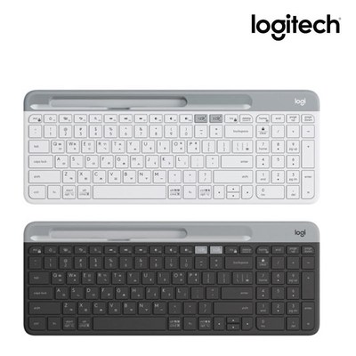 로지텍코리아 [정품] K580 무선 블루투스 키보드 2가지 색상 한글각인 자판 + 스마트폰 거치대 증정, 퓨어 화이트+스마트폰 거치대