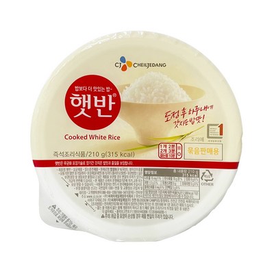  햇반 백미밥 210g 중간공기, 10개 _맛있고 간편한 햇반210g으로 한 끼 식사 완성하기