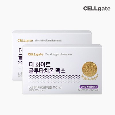 셀게이트 더화이트 인지질코팅 글루타치온 맥스 30포, 60g, 2개_더화이트글루타치온40효능으로 맑고 생기 넘치는 피부를 만들어보세요