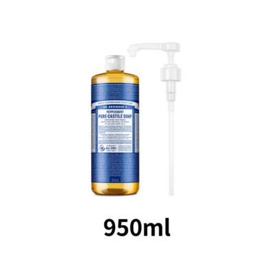 닥터브로너스 퓨어 캐스틸 솝 페퍼민트 950ml + 전용펌프, 1개_닥터브로너스로 빠르게 케어하는 비바니스킨