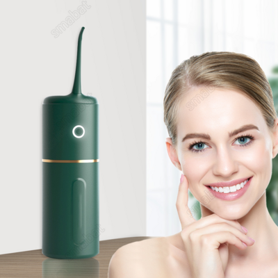 Smabat 휴대용 구강세정기 치아세정기 무선 고압 펄스 방수 280ml 물통 3단계 USB충전식 그린 화이트