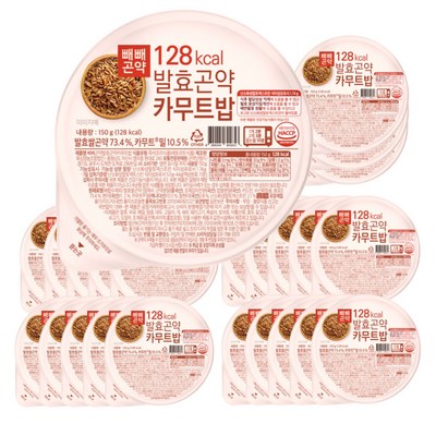 [식후혈당상승억제 / 소화성개선] 128kcal발효곤약카무트밥 150g x 8/16/24 팩, 24개