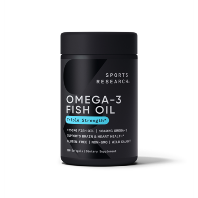  Sports Research 스포츠리서치 Omega-3 Fish Oil 오메가-3 Triple Strength 1 250 mg, 180정, 1개 