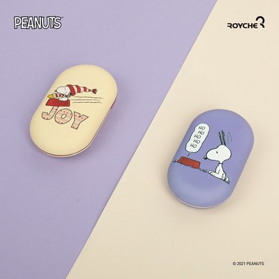 로이체 스누피 피너츠 휴대용 손난로 보조배터리 + 전용파우치, PNTS-RHW-B-SN, 바이올렛