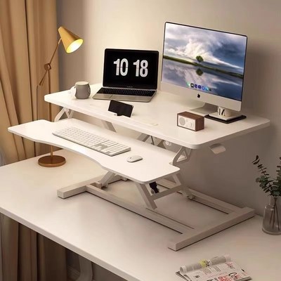 mozo 접이식 스탠딩 책상 높낮이 조절 테이블 키높이 모션 데스크, 화이트(길이90cm)_건강과 편의를 동시에