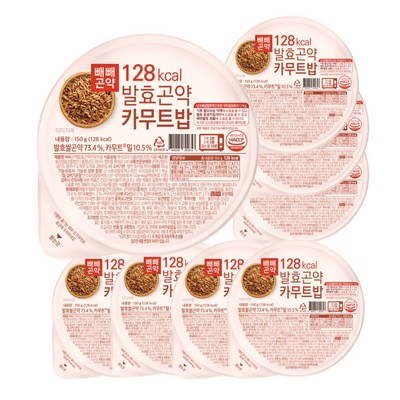 [식후혈당상승억제 / 소화성개선] 128kcal발효곤약카무트밥 150g x 8/16/24 팩, 8개_맛과 건강을 동시에