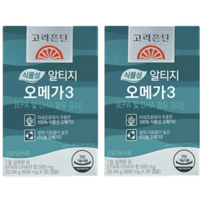 고려은단 퓨어 알티지 rTG 오메가3 60캡슐, 30정, 2개