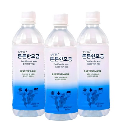 일라이트 튼튼한모금 물애담 후코이단 아연 미네랄워터 알칼리수, 40개, 500ml