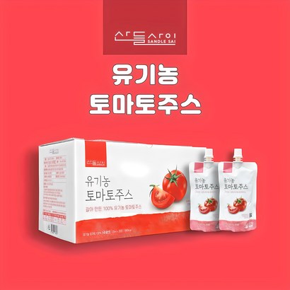 갈아만든 산들사이 국내산 100% 유기농 토마토주스 120ml x 30개입, 30개