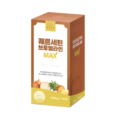 웰빙곳간 퀘르세틴 브로멜라인 MAX 회화나무추출물 효소 식품 고함량 18000mg, 1개, 120정